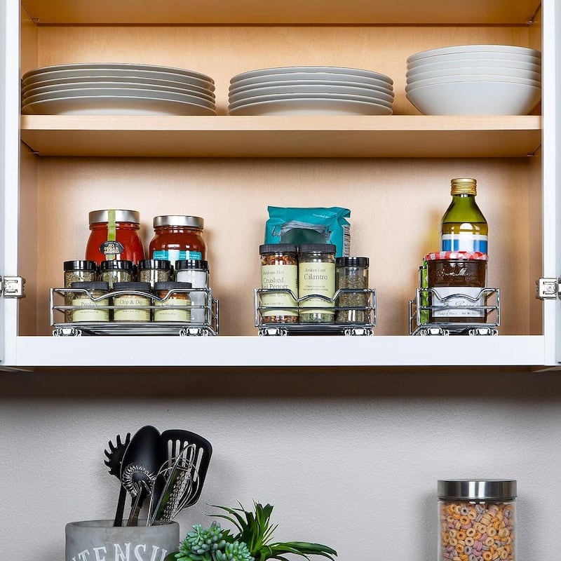 Spice Rack Organizer for Cabinet, Heavy Duty-5 Year Limited Warranty- Pull Out Spice Rack