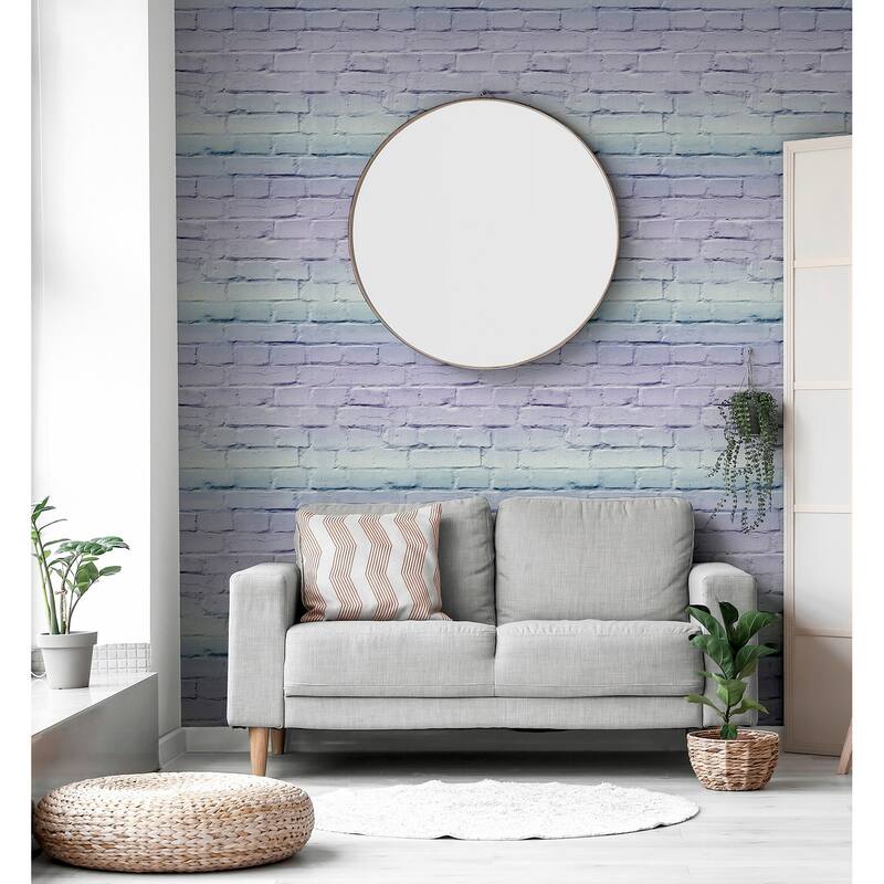 Arthouse Winifred Lavender Ombre Brick Wallpaper