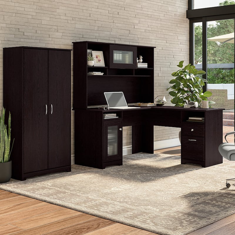 Cabot Tall Storage Cabinet with Doors by Bush Furniture
