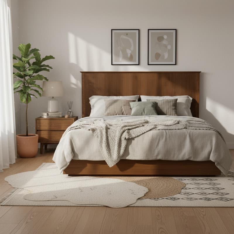 Christopher Knight Home - Brookhaven Modern Wooden Panel Bed with Vertical Slat Headboard