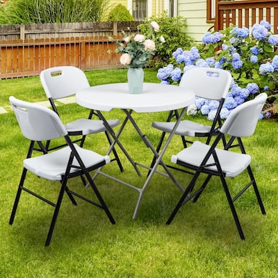 Plastic Stackable Folding Chair (Set of 4)