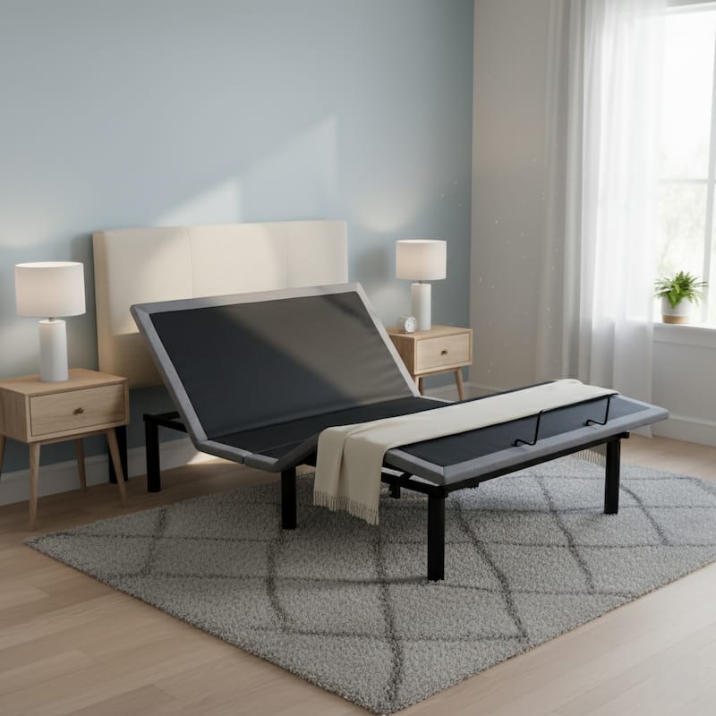 Adjustable Bed Base with Remote Head and Foot Adjustment