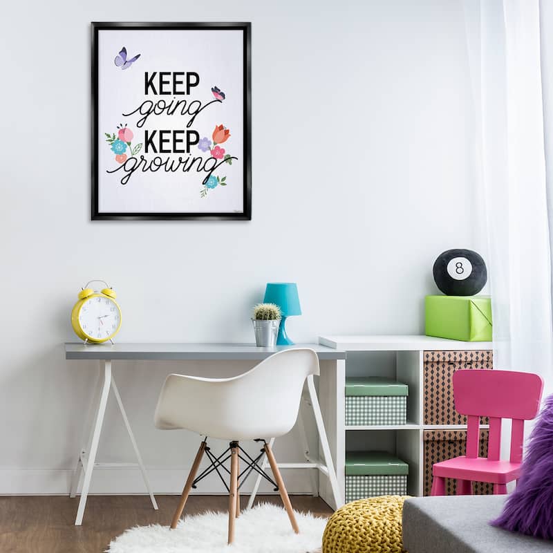 Stupell Keep Going & Growing Framed Floater Canvas Wall Art Design By Gigi Louise