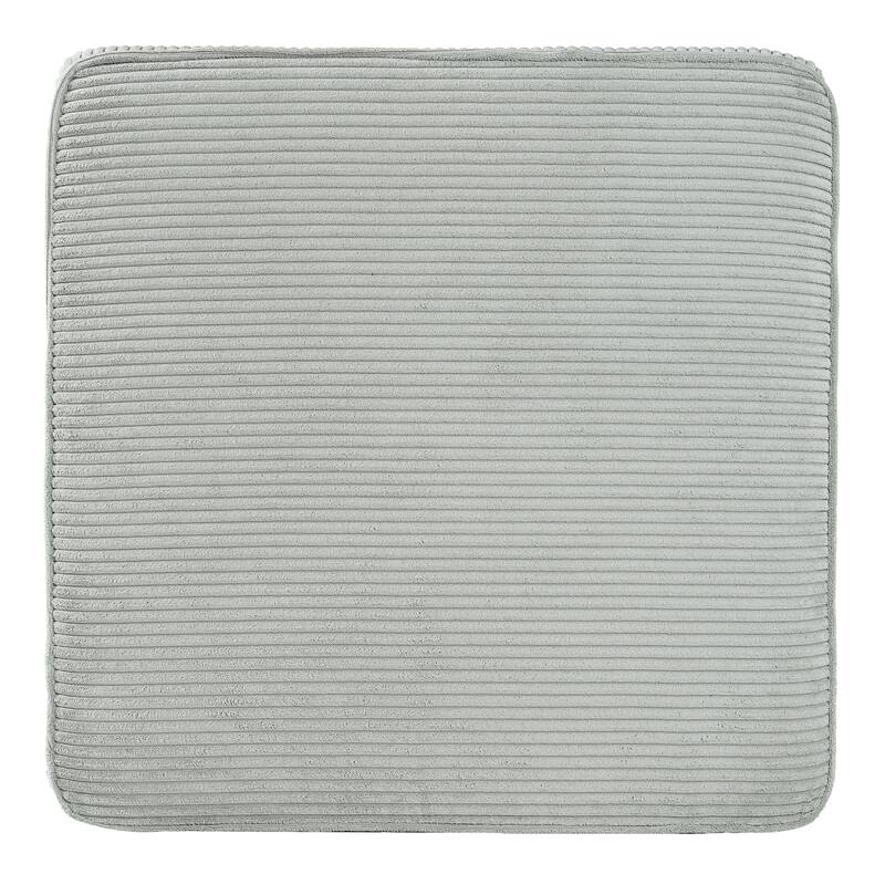 Christopher Knight Home - Modern Upholstered Corduroy Square Ottoman for Living Room with Plush Foam Cushion