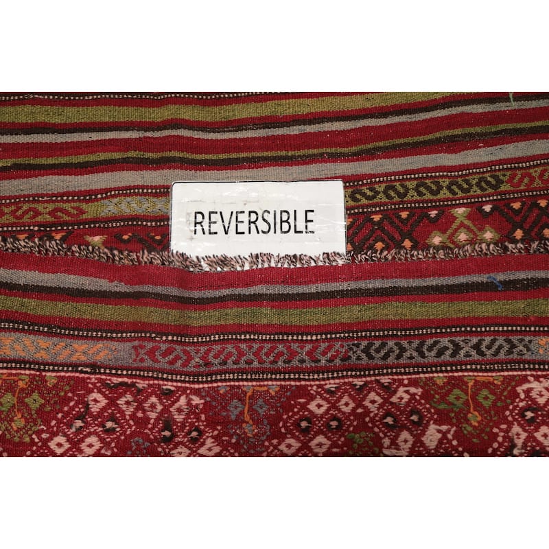 Hand Woven Oriental 100% Wool Carpet Southwestern Tribal Multi-Colored Kilim Area Rug - 7' 0'' X 4' 7''