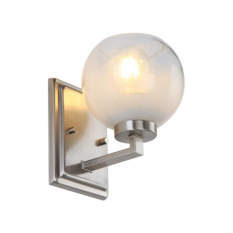 Yep by Golden Lighting Elliott 1-light Vanity in Pewter and Clear Alabaster Glass - Silver