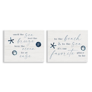 Stupell Beach Lover Heartfelt Phrases Wall Plaque Art Design By Natalie Carpentieri (Set of 2)
