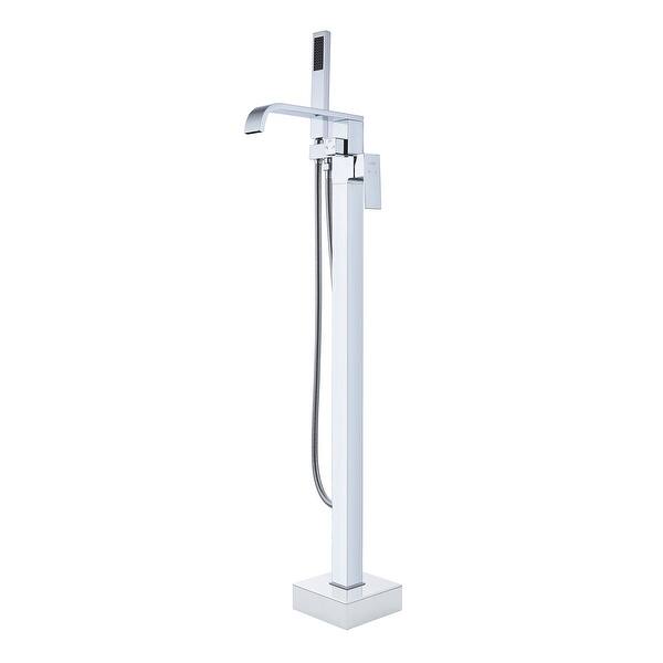 Lanbo Freestanding Floor Mounted Faucet Bathtub Shower Spout Filler with Single Handle Bed