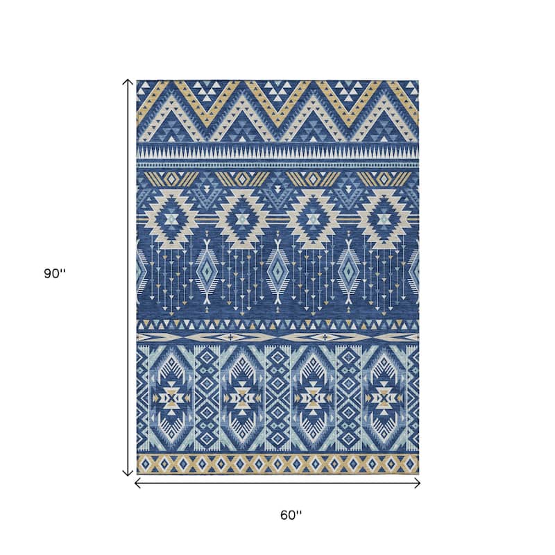 HomeRoots Aztec Transitional Rectangle Outdoor Rug