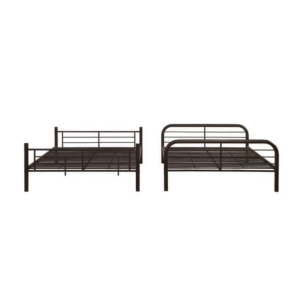 Bristol Metal Bunk Bed (Full over Full) in Dark Brown with Guardrails