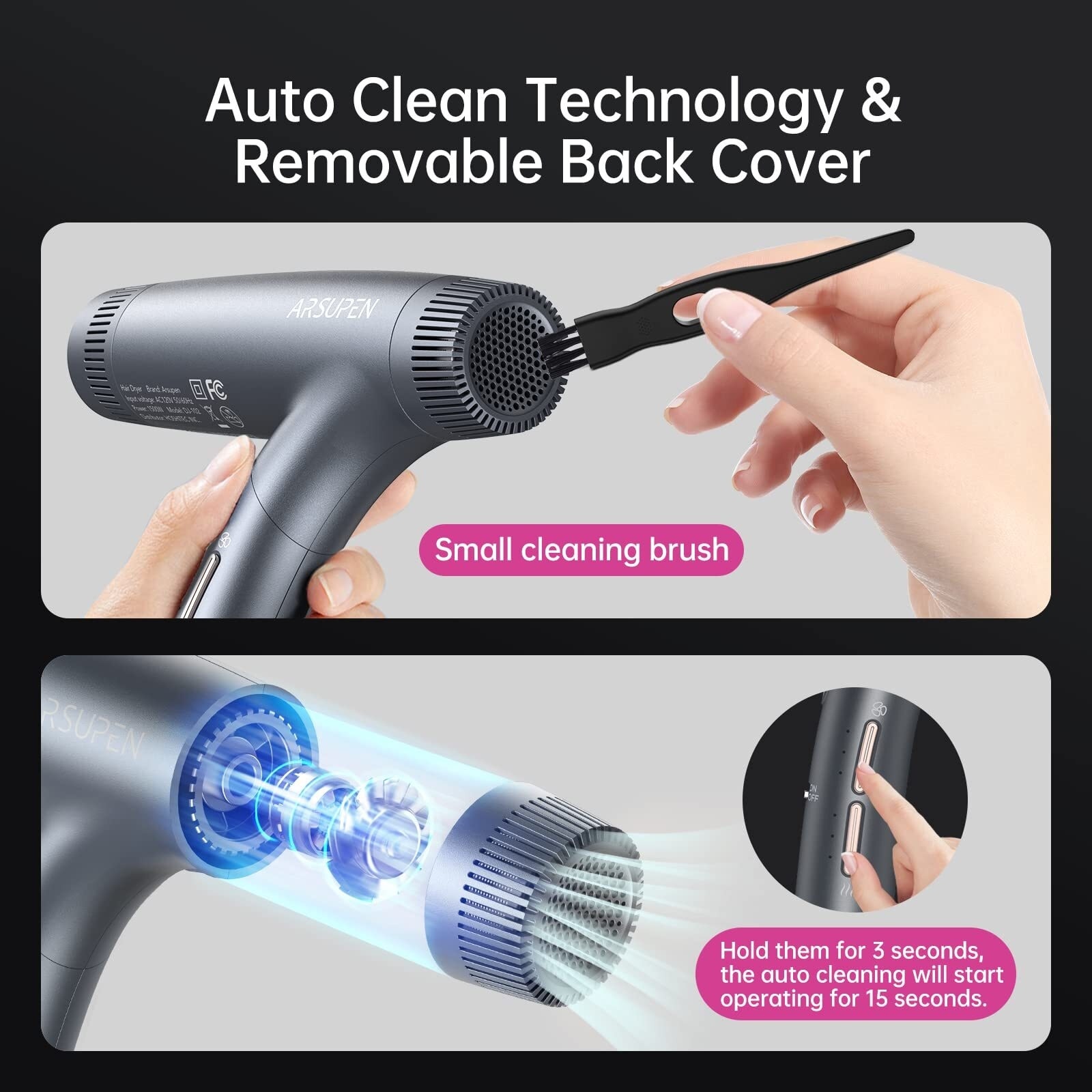 Professional High Speed Hair Blow Dryer with 3 Temps 3 Speeds