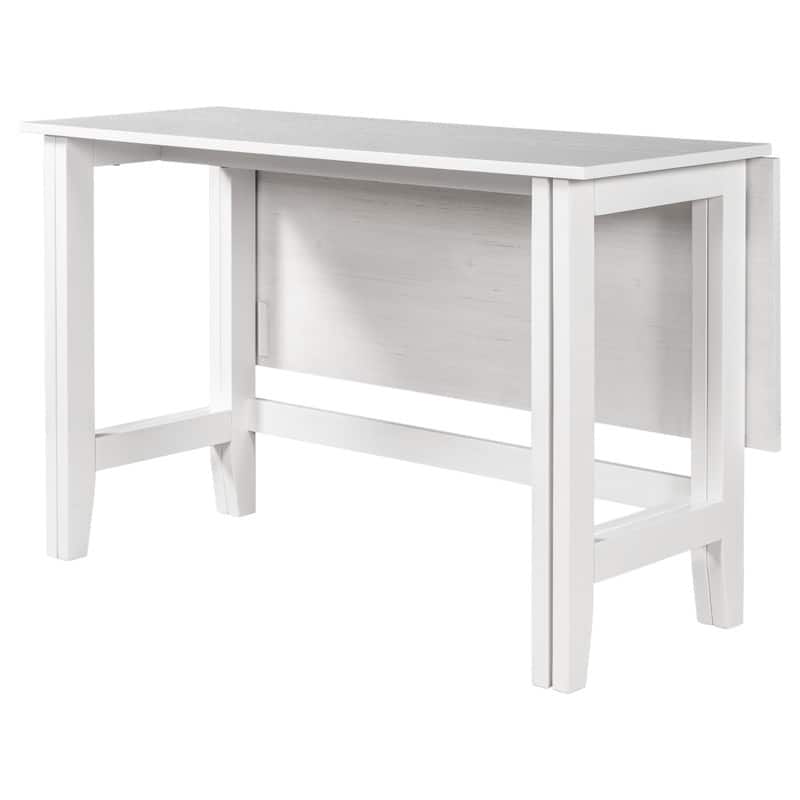 Rustic Drop-Leaf Dining Table – Space-Saving Farmhouse Design with Extendable Wood Top‌ - 47.00in. W X36.00in.DX30.00in. H