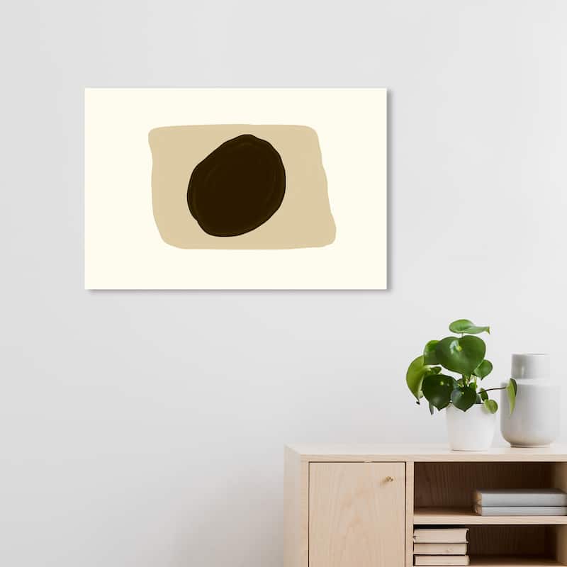 Wynwood Studio Canvas Abstract Unilateral Black and Tan Modern & Contemporary Wall Art Canvas Print