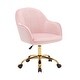 preview thumbnail 31 of 41, Porthos Home Xenos Swivel Velvet Office Task Chair Pink