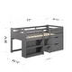 preview thumbnail 7 of 6, Twin Size Solid Wood Loft Bed with Storage and Fence