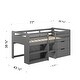 preview thumbnail 4 of 6, Wooden Twin Size Low Loft Bed with Storage, Loft Platform Bed Frame for Kids, Solid Wood Slat Support, No Box Spring Needed