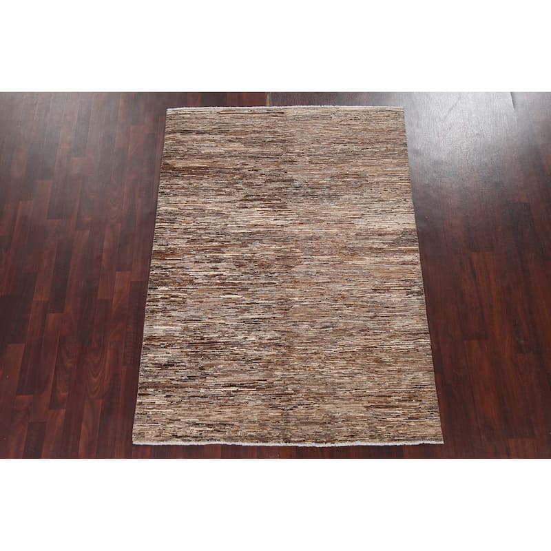 Contemporary Gabbeh Kashkoli Area Rug Wool Hand-knotted Foyer Carpet - 4'9" x 6'8"