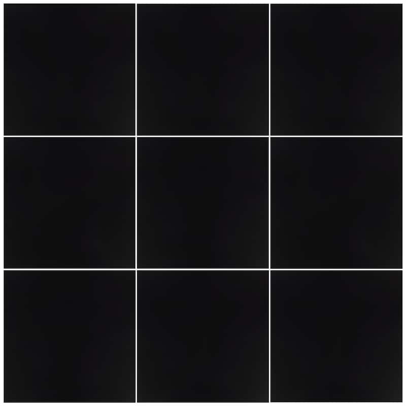 Merola Tile Klavier Matte Black 17-7/8" x 17-7/8" Porcelain Floor and Wall Tile