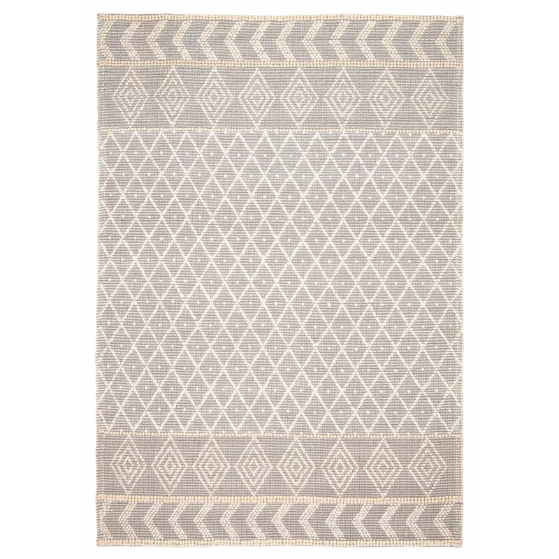 ECARPETGALLERY Braid weave Sienna Grey Wool Rug - 6'1 x 8'11 - Grey - 6'1 x 8'11