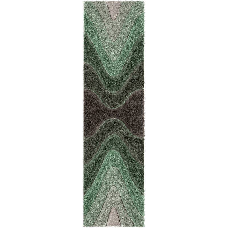 Well Woven San Francisco Luz Geometric Modern Carved Shag Area Rug