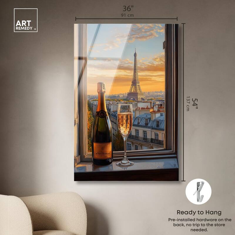Classy Drink in Paris Acrylic by Art Remedy, Ready to Hang