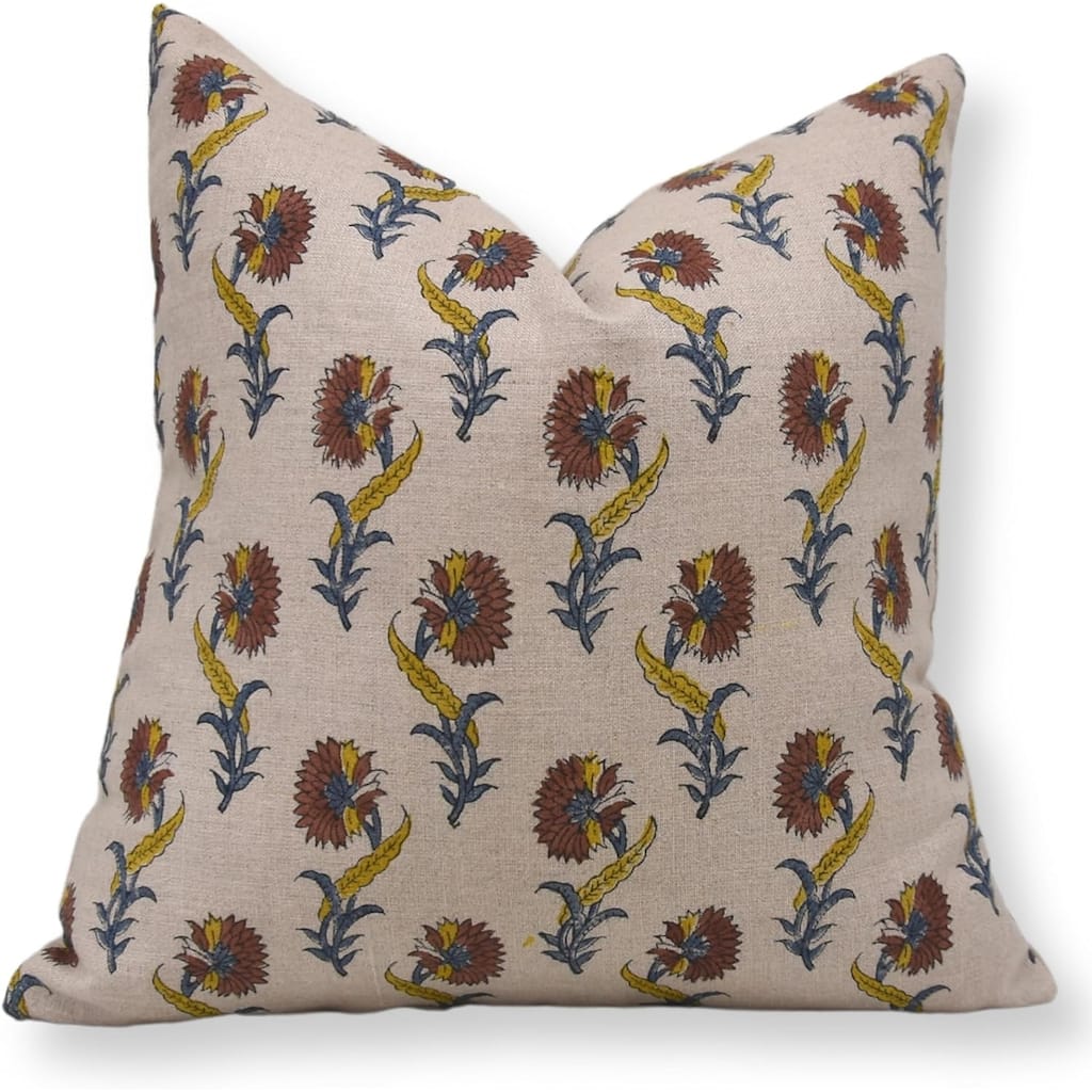 Fabdivine Linen Handmade Block print pillow Cover