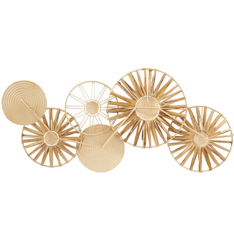 The Novogratz Brown Metal Plate Wall Decor with Textured Pattern