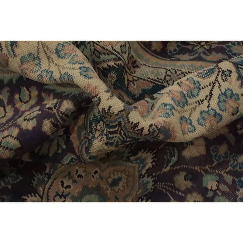 Hand Knotted Oriental 100% Wool Carpet Traditional Floral Purples Tabriz Area Rug - 11' 3'' X 8' 2''