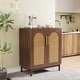 preview thumbnail 21 of 19, Set of 2 Rattan Sideboard, 59 Inch Buffet Cabinet with Doors, Accent Cabinet