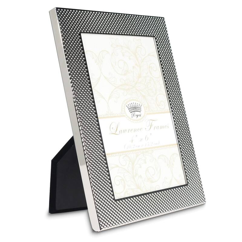 Curata 4x6 Fawn Pin Dot Pattern Silver-Tone Metal Frame