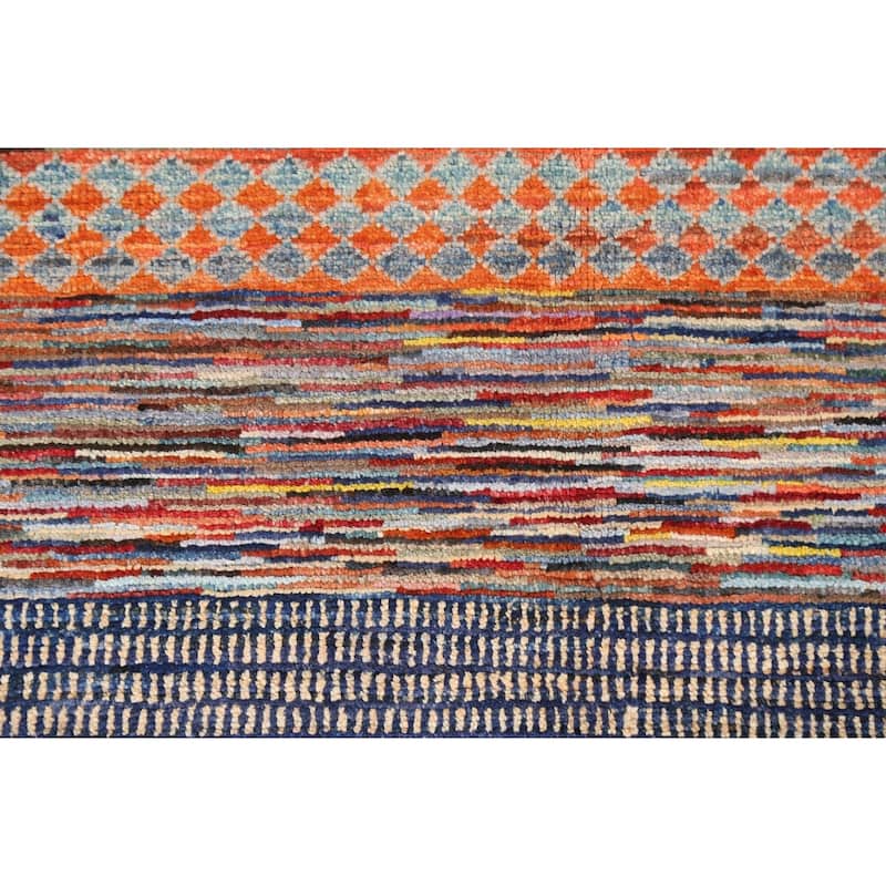 Tribal Contemporary Gabbeh Persian Area Rug Hand-knotted Wool Carpet - 6'6" x 9'8"