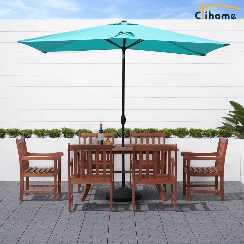 Clihome 10' x 6'5 Aluminum Rectangular Market Umbrella