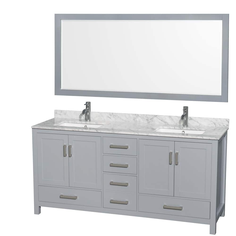 Wyndham Collection WCS141472DUNSM70 Sheffield 72" Free Standing Double