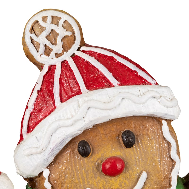 Gingerbread Cookie Boy with Lighted "Joy" Star Christmas Decoration - 13.5"