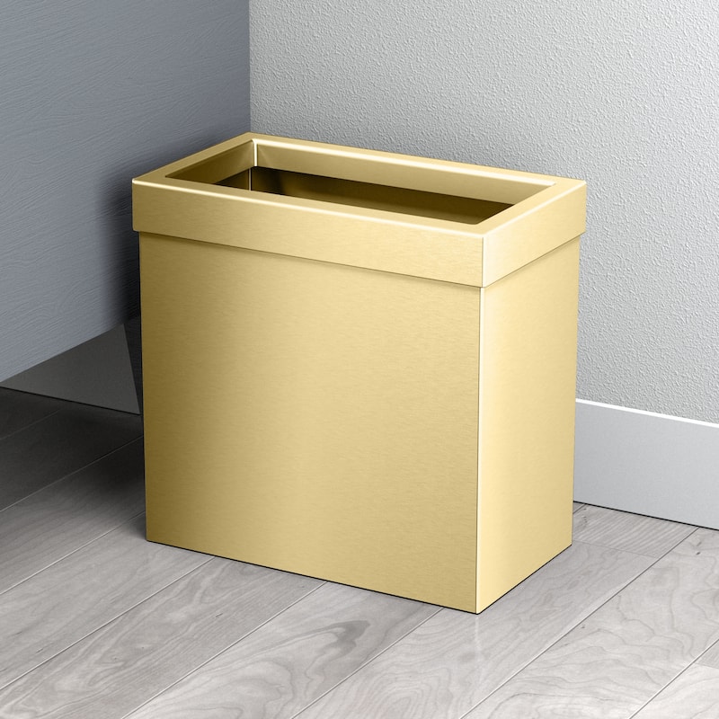 Gatco 1916 11.4 Liter Stainless Steel Free Standing Trash Can - Brushed Brass