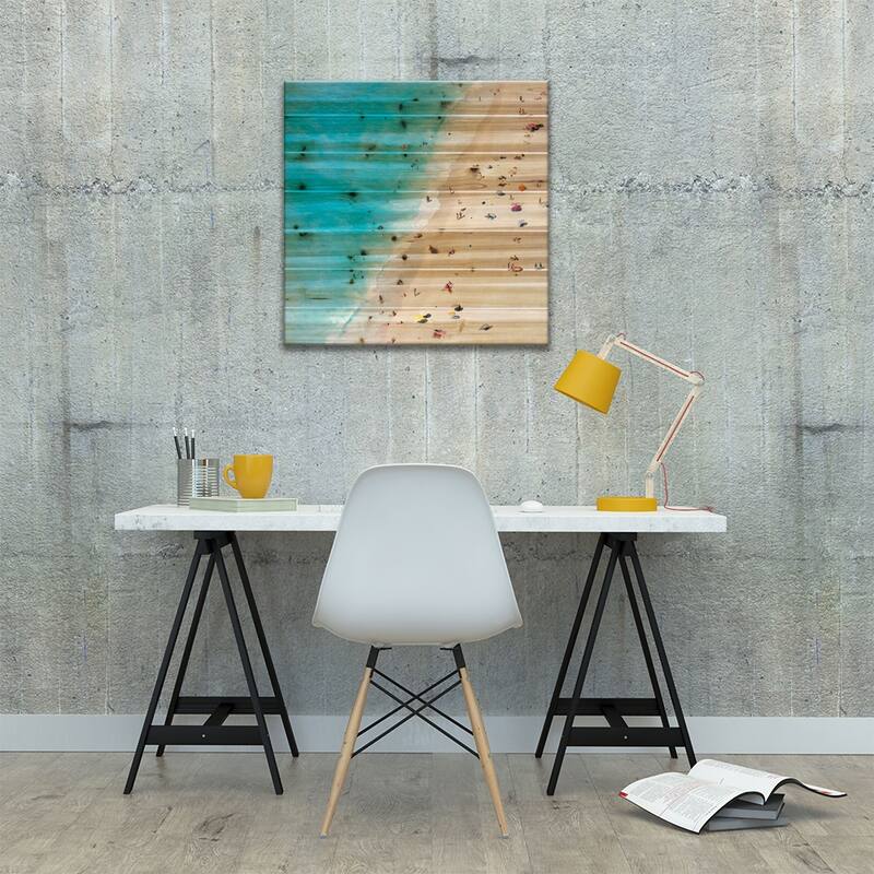 Aerial View Of Myrtos Beach V, Cephalonia, Ionian Islands, Greece Print On Wood by Matteo Colombo - Multi-Color
