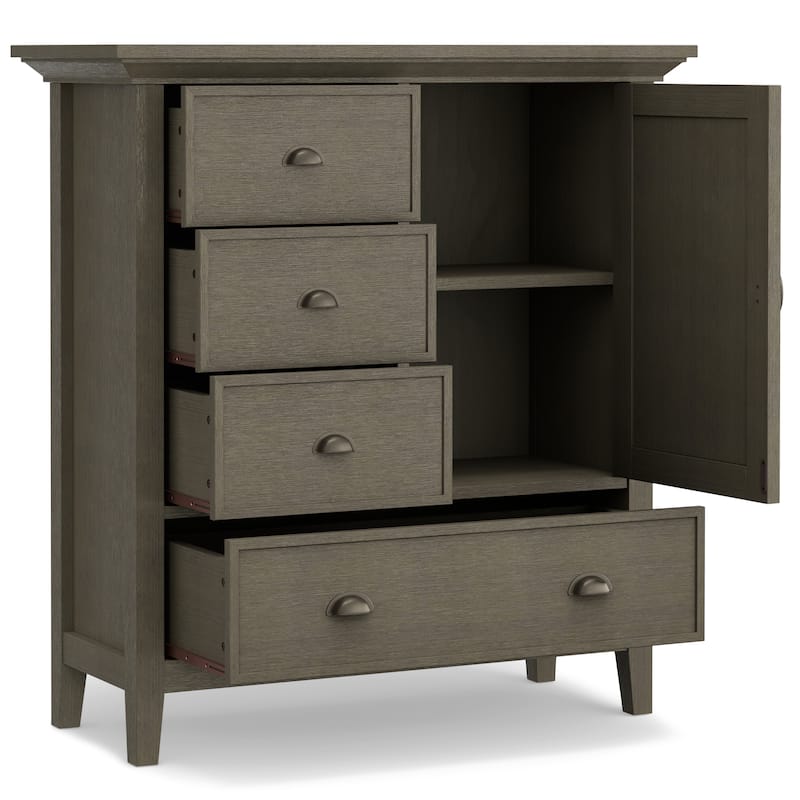 WYNDENHALL Mansfield SOLID WOOD 39 inch Wide Transitional Medium Storage Cabinet - 39"w x 17"d x 42" h