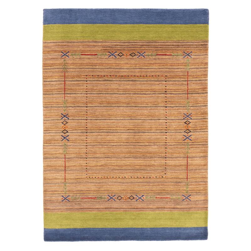 ECARPETGALLERY Hand Loomed Kashkuli Gabbeh Tan Wool Rug - 3'11 x 5'8