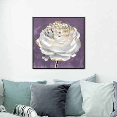 Oliver Gal 'Lilac Ranunculus' Floral and Botanical Wall Art Framed Canvas Print Florals - Purple, White