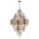 preview thumbnail 1 of 7, Addis 20 Light Aged Brass Chandelier - 30.5"W x 49.5"H x 30.5"D