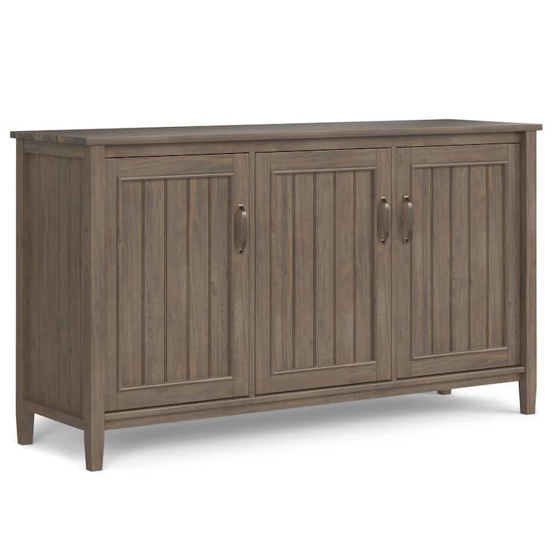 WYNDENHALL Rowan SOLID WOOD 60 inch Wide Contemporary Wide Storage Cabinet in Smoky Brown - 18"d x 60" w x 34"h