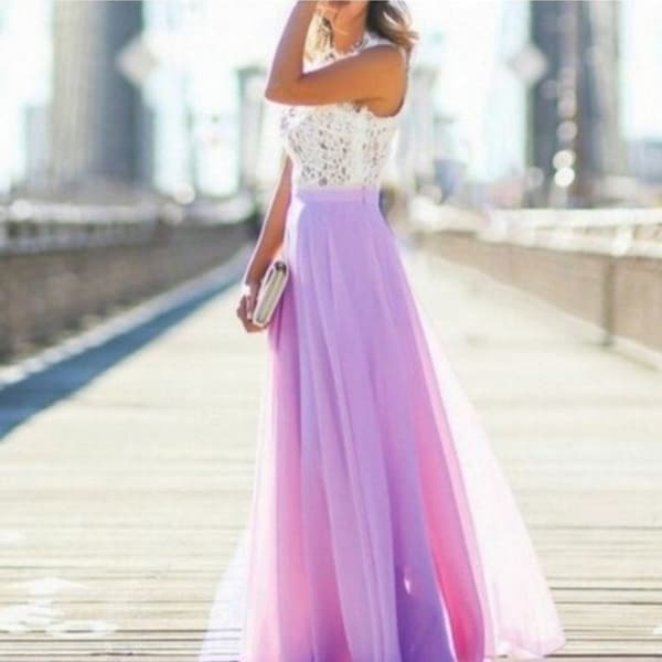 purple white dress