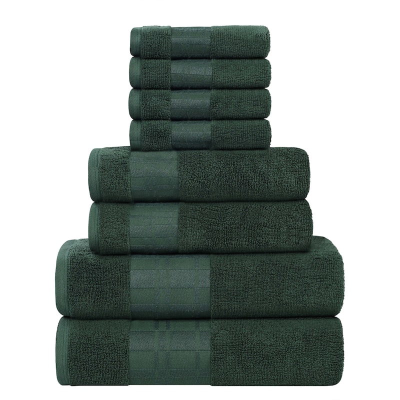 Superior Larissa Cotton Embroidered Geometric Border 8-Piece Towel Set