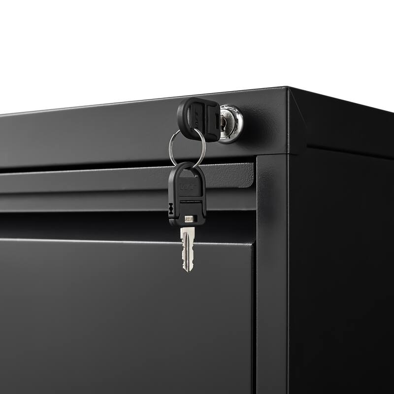 Modern 3-Drawer File Cabinet, Vertical Filing Cabinet with Lock and Anti-Tilt Design, for Home Office