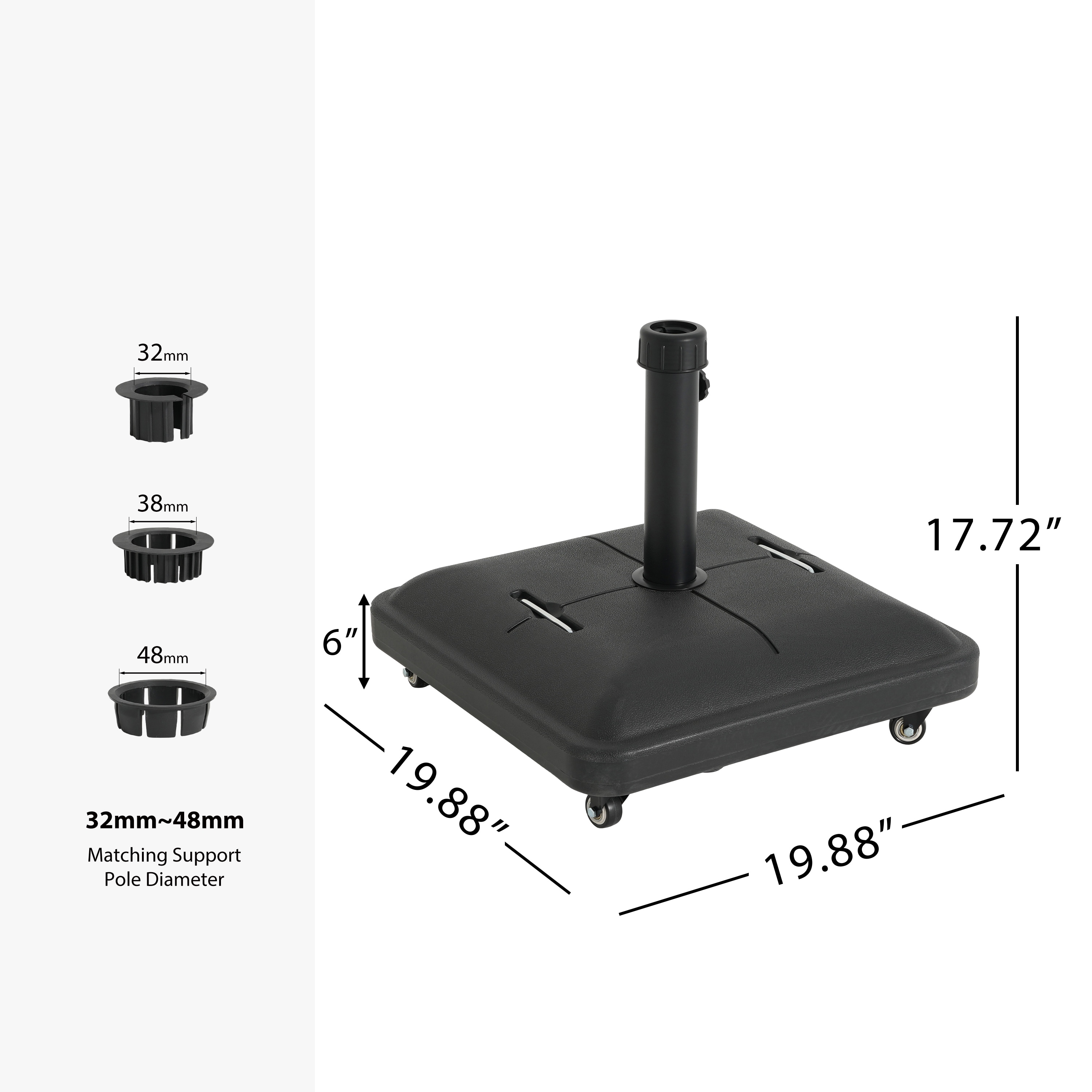 hayward 80 lbs concrete patio umbrella base Ledge Lounger Resin Coated Base, Matte White / Our Resin Coated Concrete Base is the perfect addition to elevate your outdoor dining experience Hayward-Black-Steel-Umbrella-Base-Holder-by-Christopher-Knight-Home.jpg