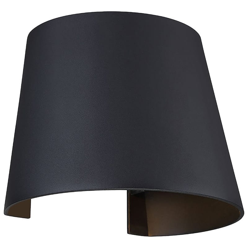 Cone 1-light Black Marine Grade LED Outdoor Wall Sconce