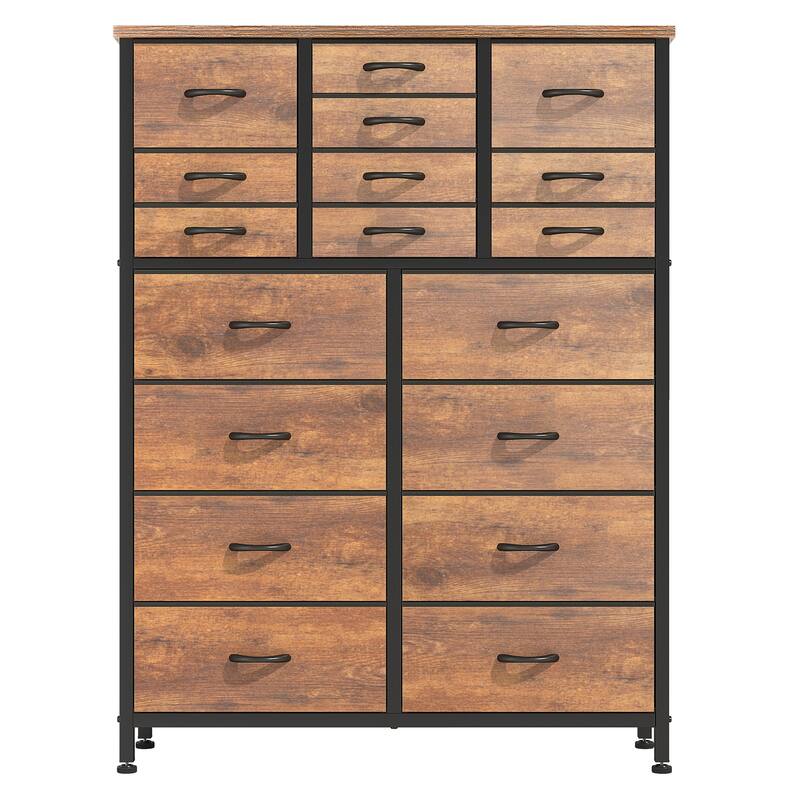 18 Drawer Dresser Fabric Tall Dressers for Bedroom Chest of Drawers
