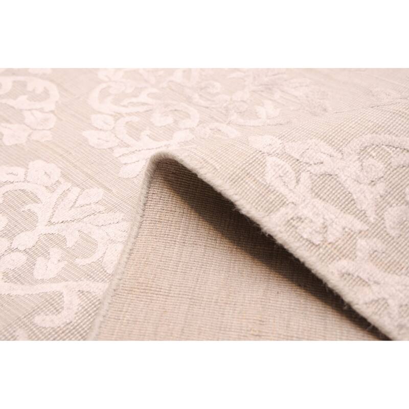 ECARPETGALLERY Hand Loomed Elysian Light Grey Viscose, Wool Rug - 8'0 x 10'1