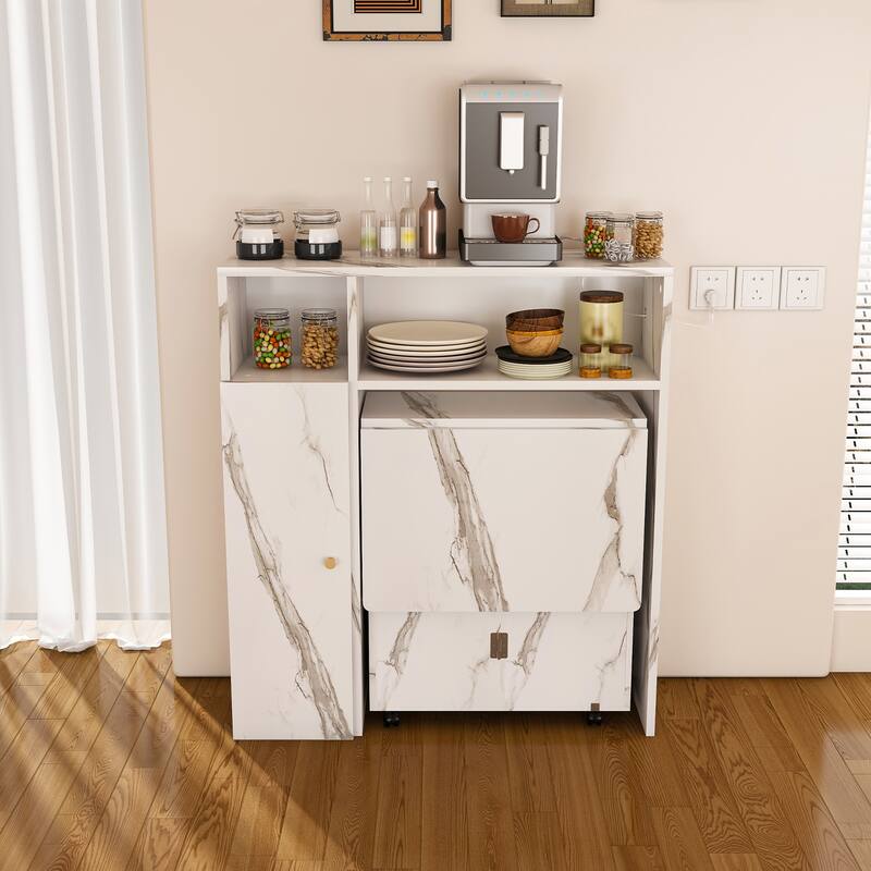 Multifunctional Folding Dining Table with Storage for Small Apartments