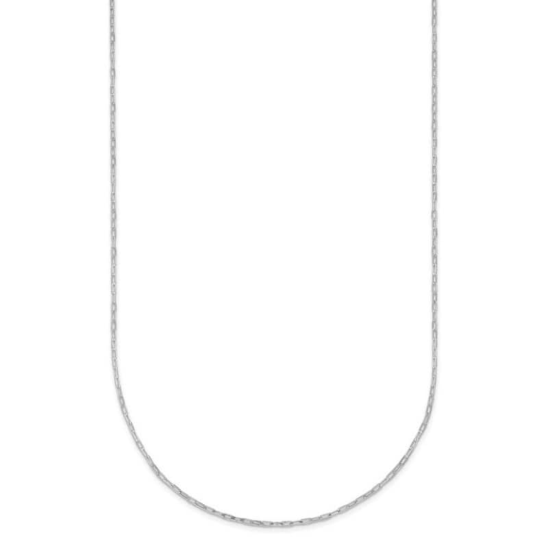 Curata Italian 14k White Gold 0.9mm Diamond Cut Flat Chain For Women (Lobster)